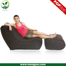 Cozy espreguiçadeira beanbag interior, cadeira reclinável de alta de volta do saco de feijão, juntamente com um banco de pés de descanso